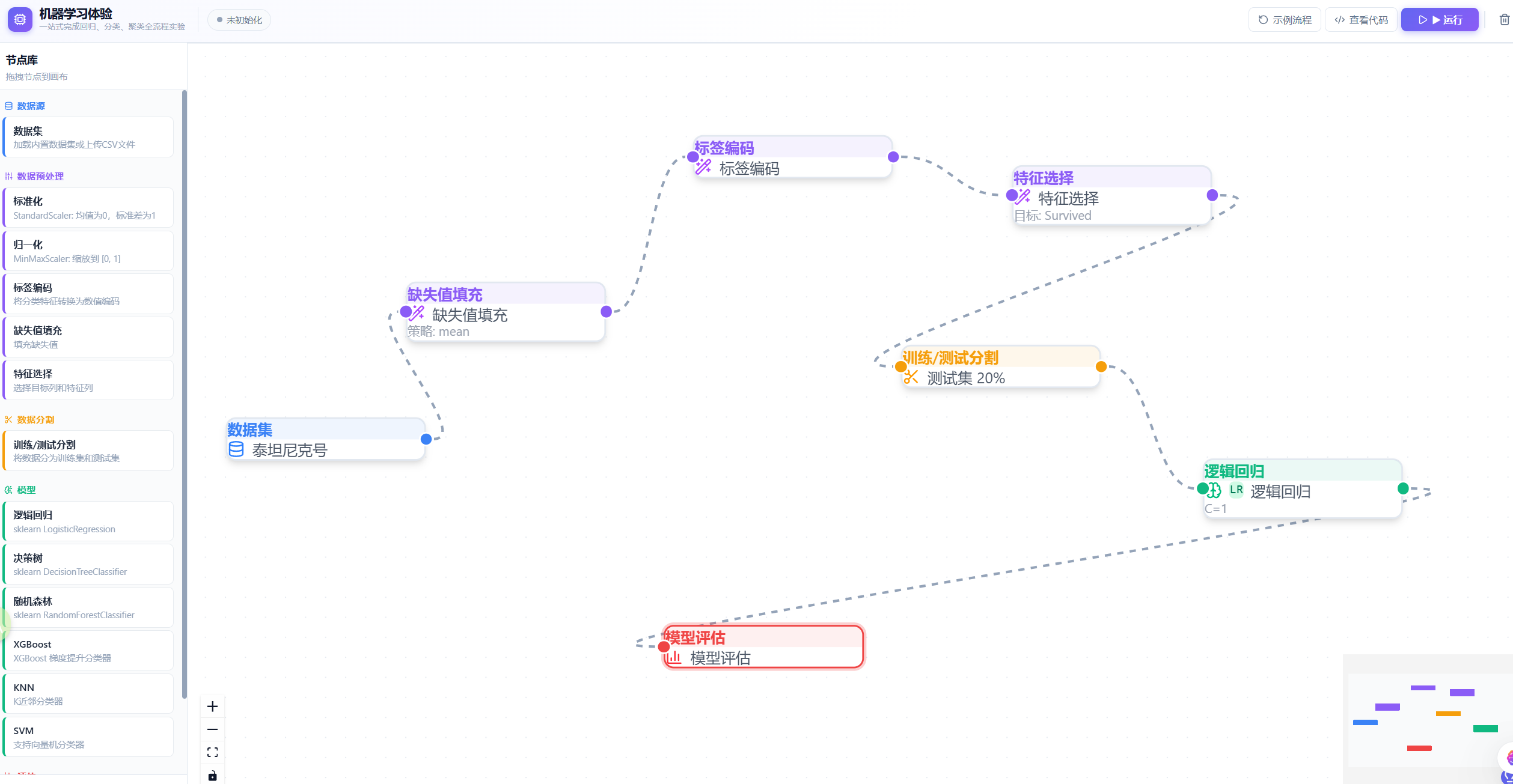 浏览器内机器学习流程编排平台